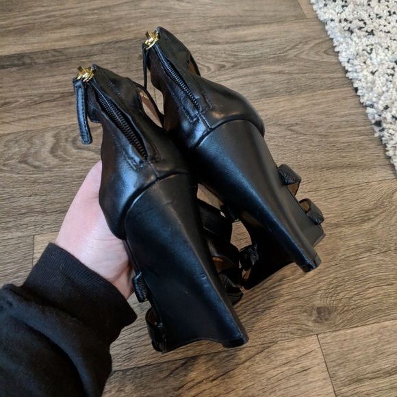 KELSI DAGGER Black Juno Wedges Size 8 - Picture 5 of 8